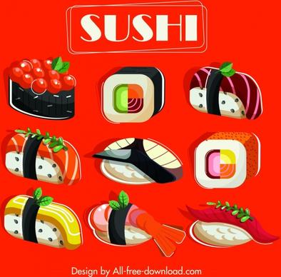 sushi menu cover template colorful classical design