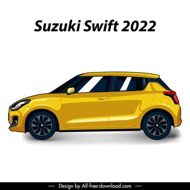 suzuki swift 2022 car advertising template modern flat side view design
