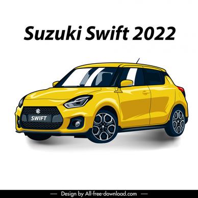 suzuki swift 2022 car model icon modern 3d front view sketch