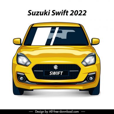 suzuki swift 2022 car model icon modern flat symmetric design