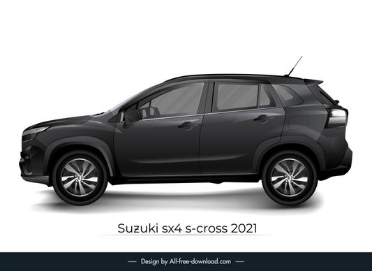 suzuki sx4 s cross 2021 car model advertising template modern side view design