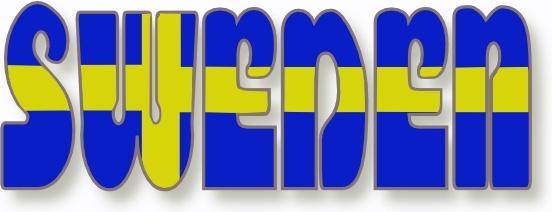 Swedish Flag In The Word Sweden clip art