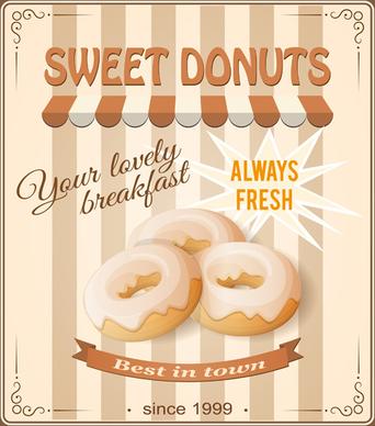 sweet donuts poster vintage style design