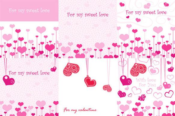 sweet romantic elements background vector graphic