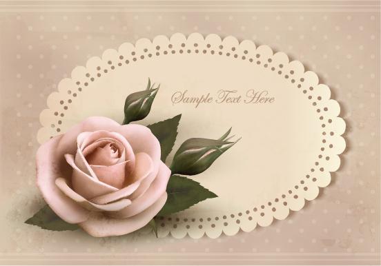 sweet rose invitations cards vector