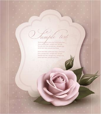 sweet rose invitations cards vector