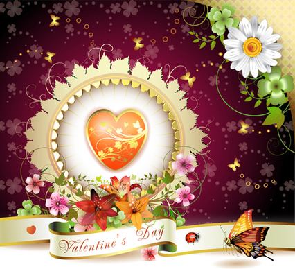 sweet valentine day card design vector