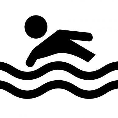 swimmer sign icon dynamic silhouette sketch