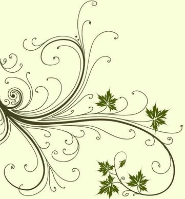 Swirl Floral Abstract Vector Graphic