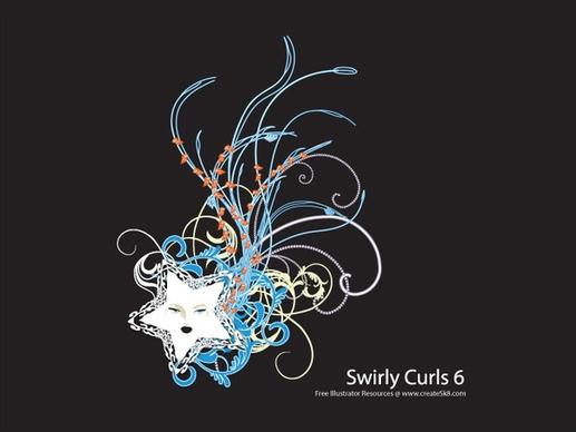 
								Swirly Curls 6 - Neon Star							