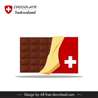 switzerland design elements flat open chocolate bar outline 