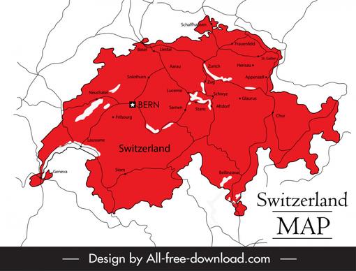 switzerland map backdrop template flat handdrawn outline 