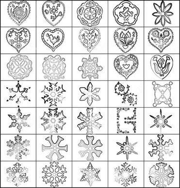 symbols and snowflakes brush