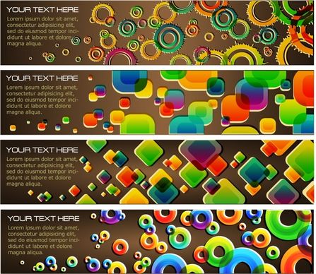 banner templates modern colorful geometric decor