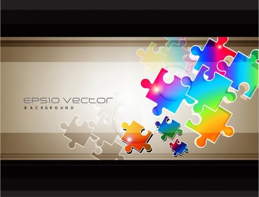puzzle joints background colorful modern shiny flat design