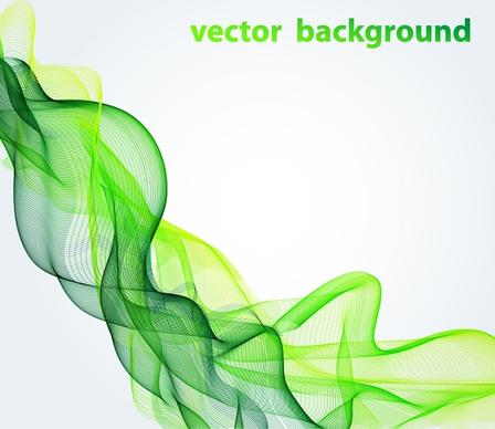 abstract background green dynamic 3d curves decor