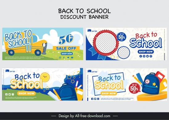 synthetic back to school banner template school bus checkered decor
