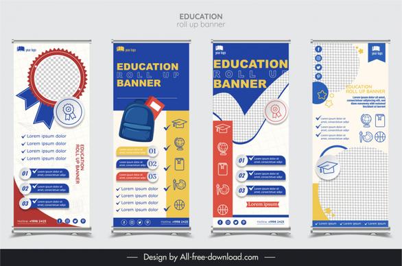 synthetic education banner templates collection roll up elegance