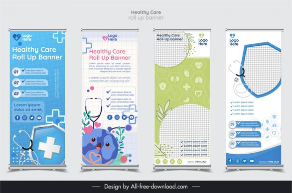 synthetic healthy care roll up banners elegant modern 