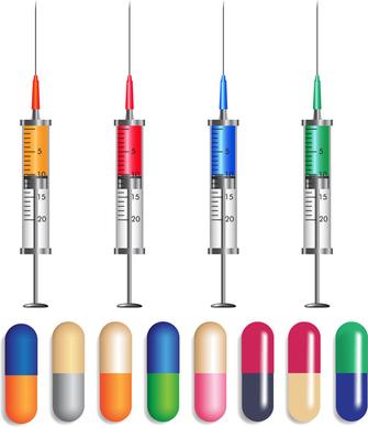 syringe and pill set