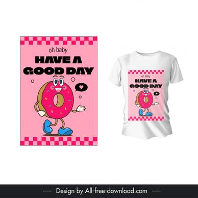t shirt design template cute handdrawn stylized cake