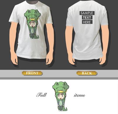 t shirt front and back creative design vector set