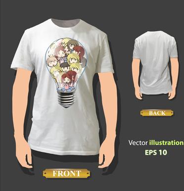 t shirt front and back creative design vector set