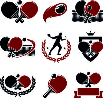 table tennis logos illustration design vector