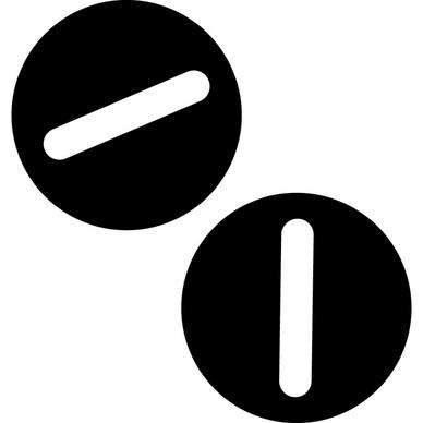 tablets sign icon flat contrast circle black white outline