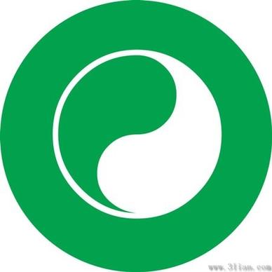 tai chi pattern green icon vector