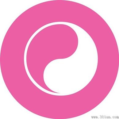 tai chi pattern pink icon vector