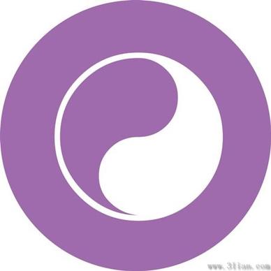 tai chi pattern purple icon vector