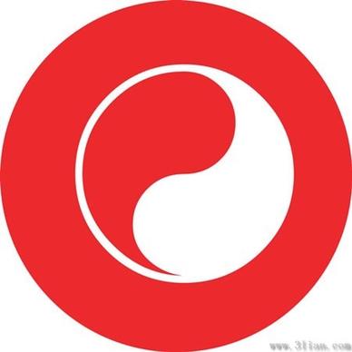 tai chi pattern red icon vector