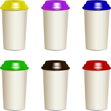 take away paper cups vector set