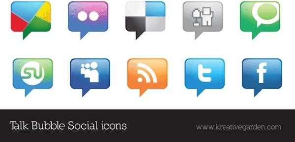 Talk Bubble Vector Social Icons Set 