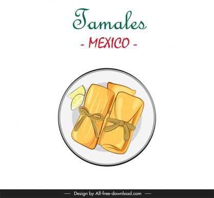 tamales mexican food banner template flat classical handdrawn outline 