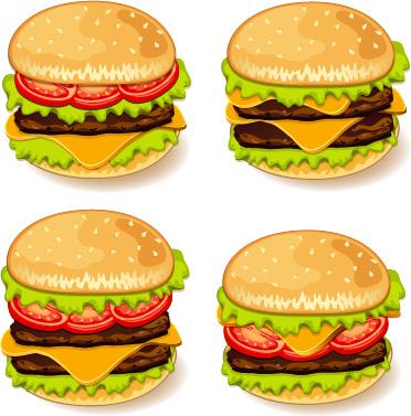 tasty burgers icons vector graphics