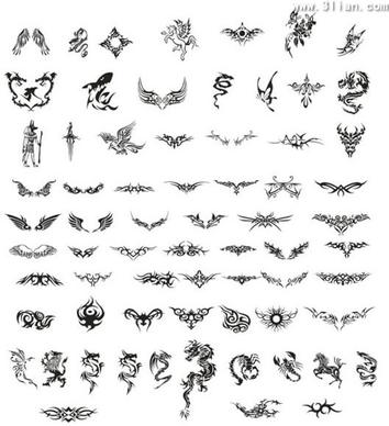 tattoo templates classical symmetric curves shapes sketch