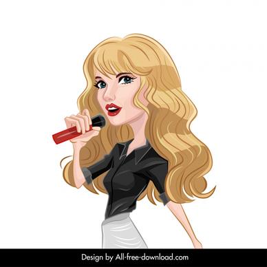 taylor swift singer icon cartoon character sketch
