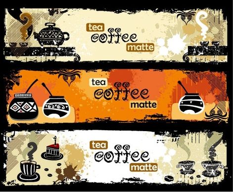 tea and coffee theme banner vector