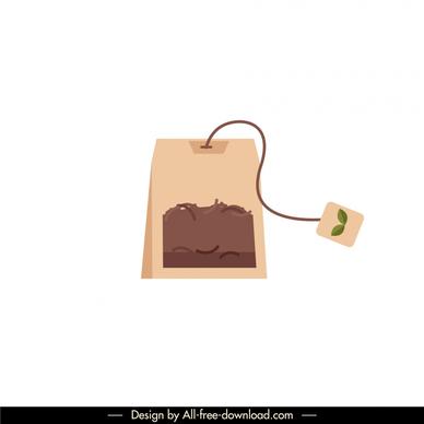 tea bag product icon dynamic flat classical design 