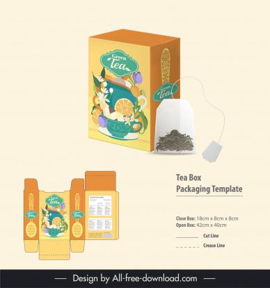 tea box packaging template oriental herbal decor