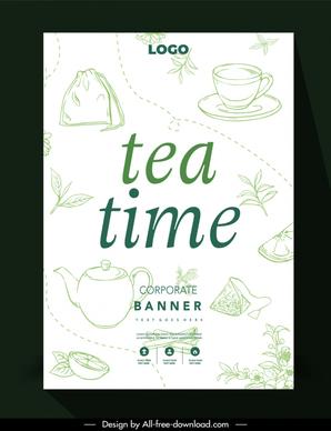  tea time corporate pattern template elegant classical handdrawn design 