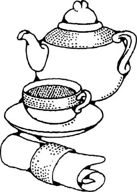 Teapot And Cup clip art