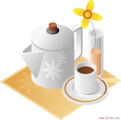 teapot cup vector