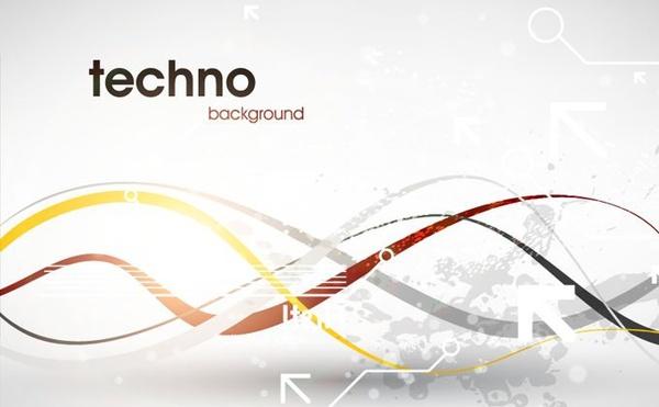 techno background modern design curved lines ornament