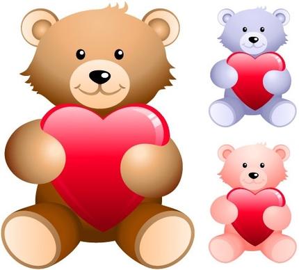 teddy bear holding a heartshaped vector