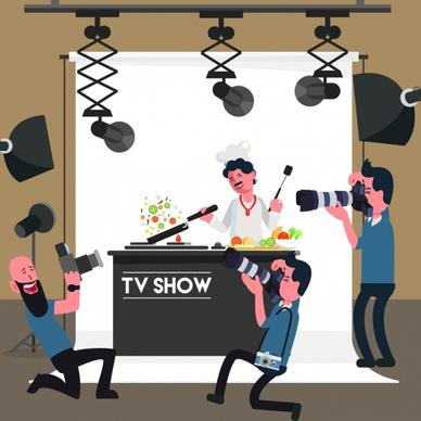 television show background cooking theme cartoon design