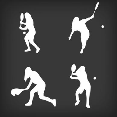 tennis silhouettes vector design