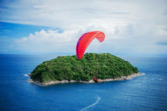 thailand landscape picture dynamic parachute island scene 